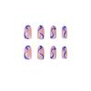 Color Block Line Design Wearable Manicure Nail Stickers – Removable False Nails