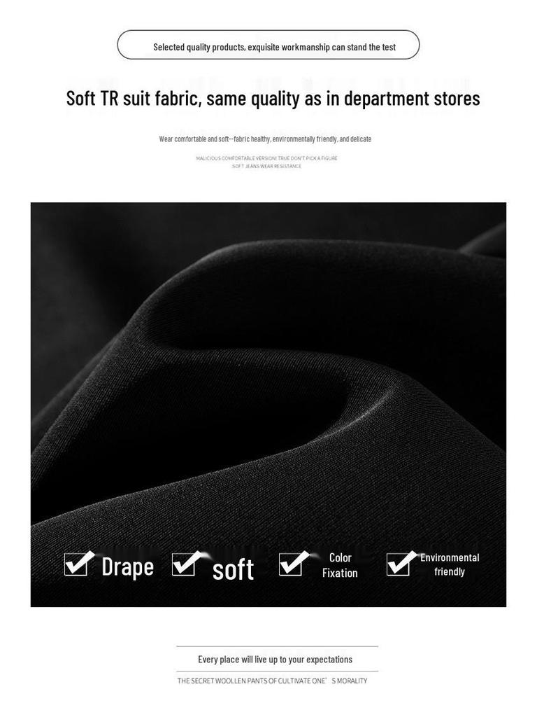 Women's High-Waisted Wide-Leg Black Pants for Spring/Autumn 2025 – Loose, Straight, Casual Suit Pants