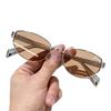 Trendy Retro Oval Metal Frame UV Protection Sunglasses for Women - Dark Green High-End Style