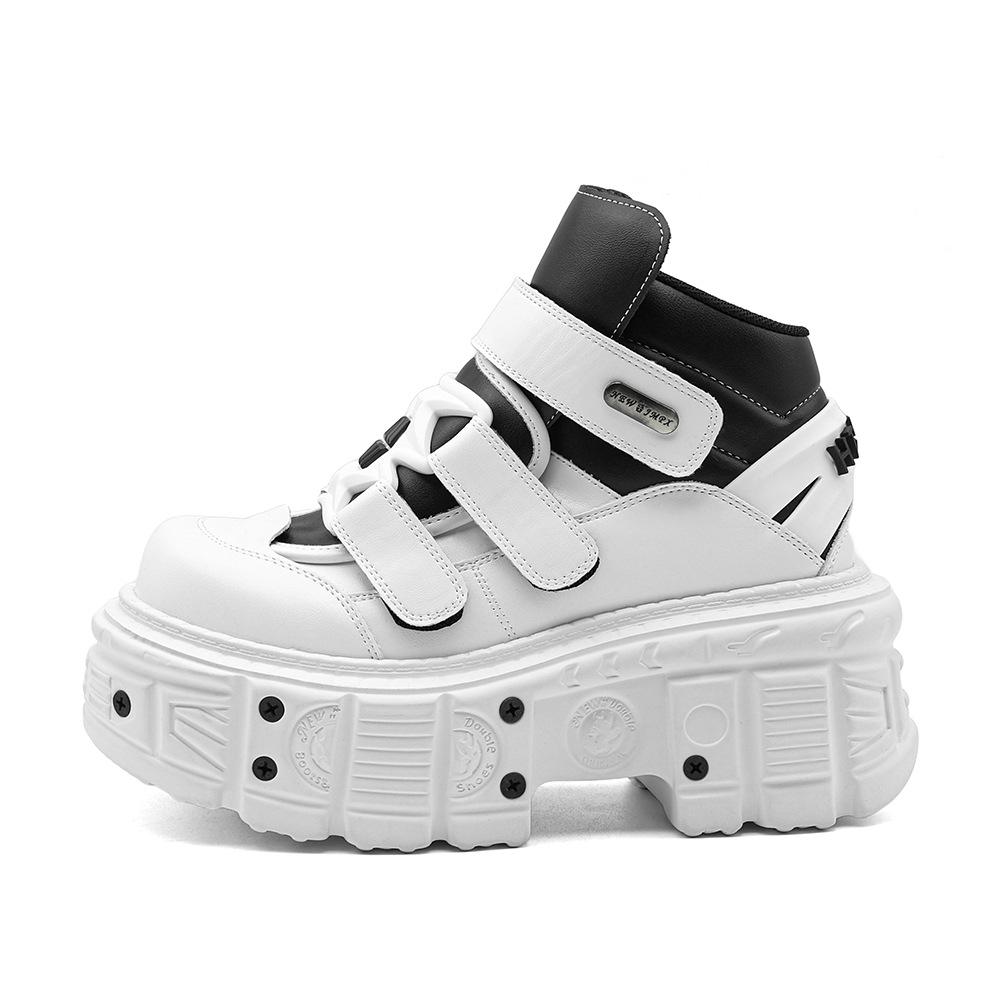 Summer Cross-border Platform Punk Boots: Unisex Thick-soled, Height-increasing High-top Shoes.