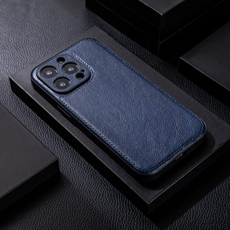 High-Grade Leather Case for iPhone 12-15 Pro Max - Premium Feel, Drop-Proof Design, Leather Grain Finish