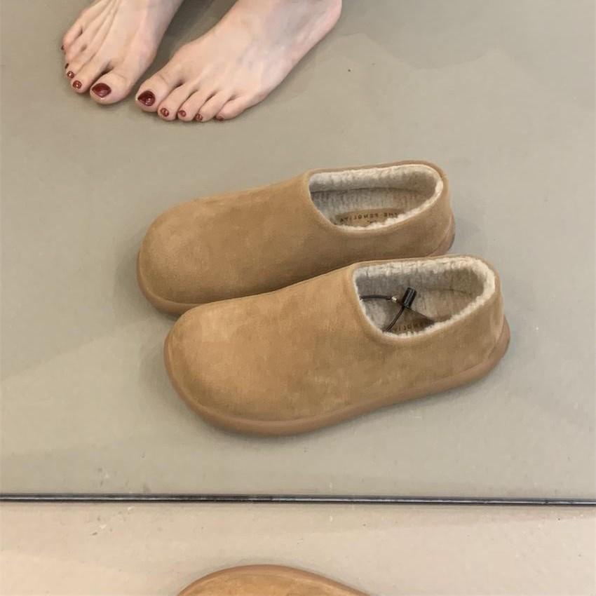 Thick-soled small Birkenstocks 2025 Mori women's retro matte warm and velvet one-pedal all-inclusive Birkenstocks