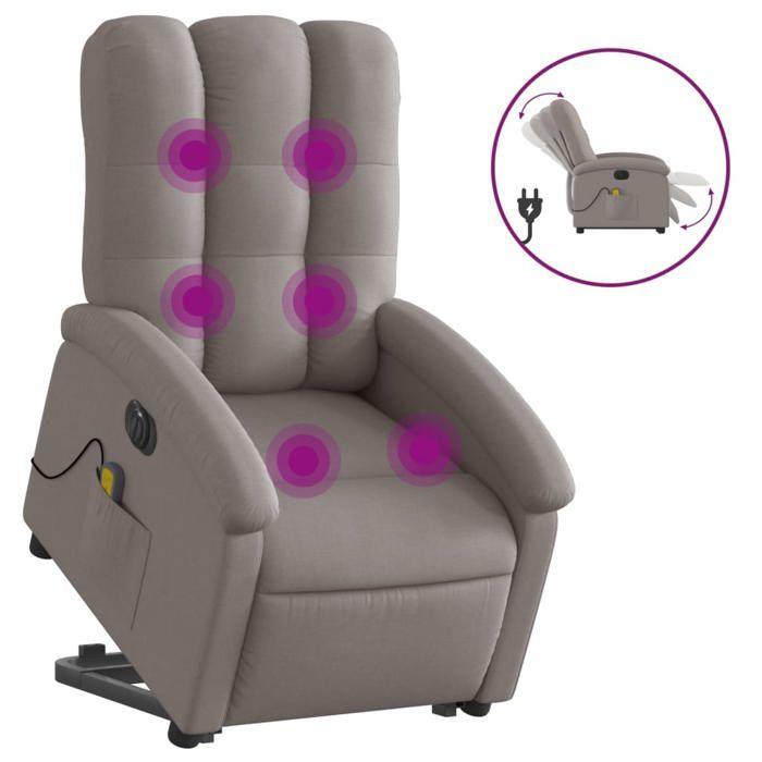 VidaXL Electric Massage Recliner, Relaxation Chair with Adjustable Backrest and Footrest, Seat of 3204136