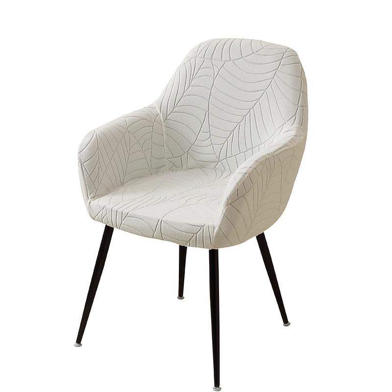 Leaves Jacquard High Arm Chair Cover Elastic Curved Office Chair Covers Anti-Slip Dining Chair Slipcover For Living Room Kitchen