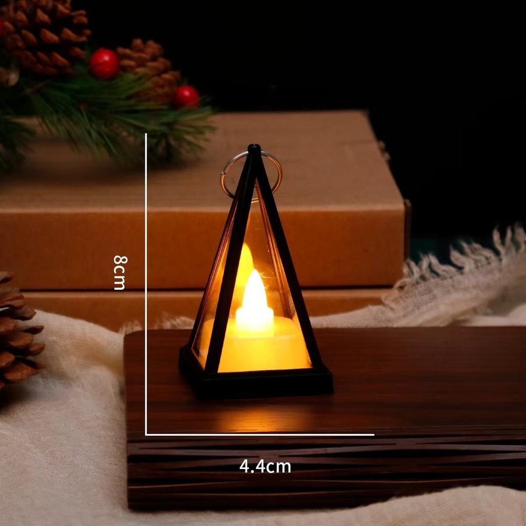 LED Night Light, Mini Lantern Candle Lamp, Retro Warm Glow Decorative Light for Christmas Halloween Party Home Bar Table Decor