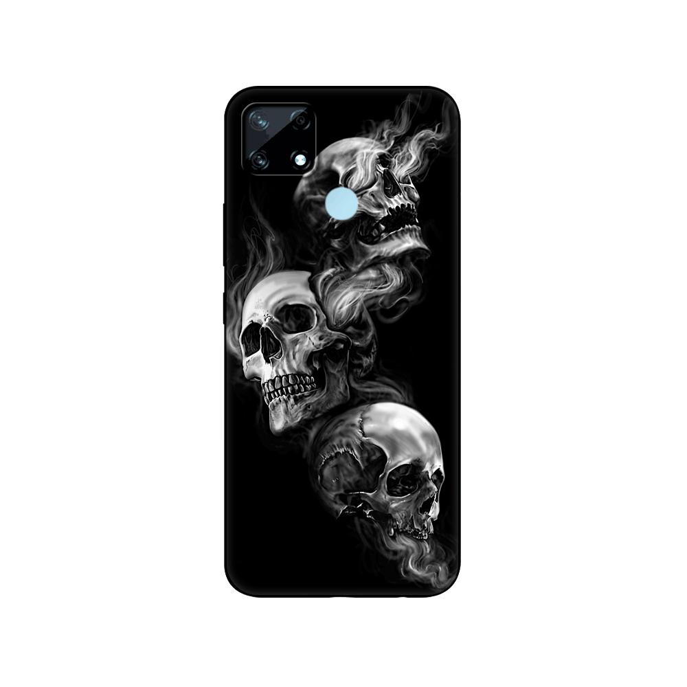 For Realme C12 C25 C25S 7i Global Case Back Phone Cover for Realme Narzo 20 30A Coque Silicon Soft Fundas Bumper Black Tpu Case