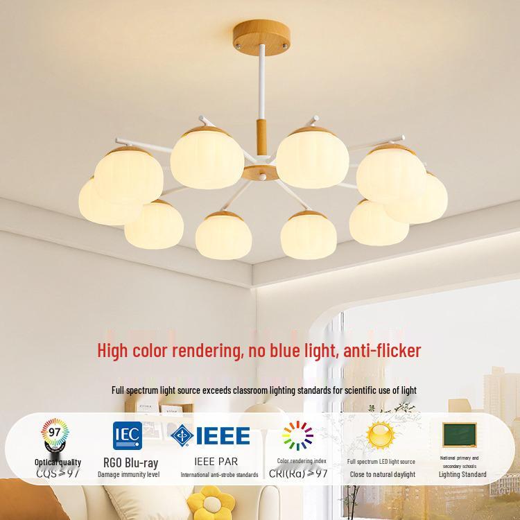 

Nordic Modern LED Wood Chandelier – Japanese Style, Eye-Friendly Bird Design for Living Rooms and Restaurants Full Spectrum Three Colors