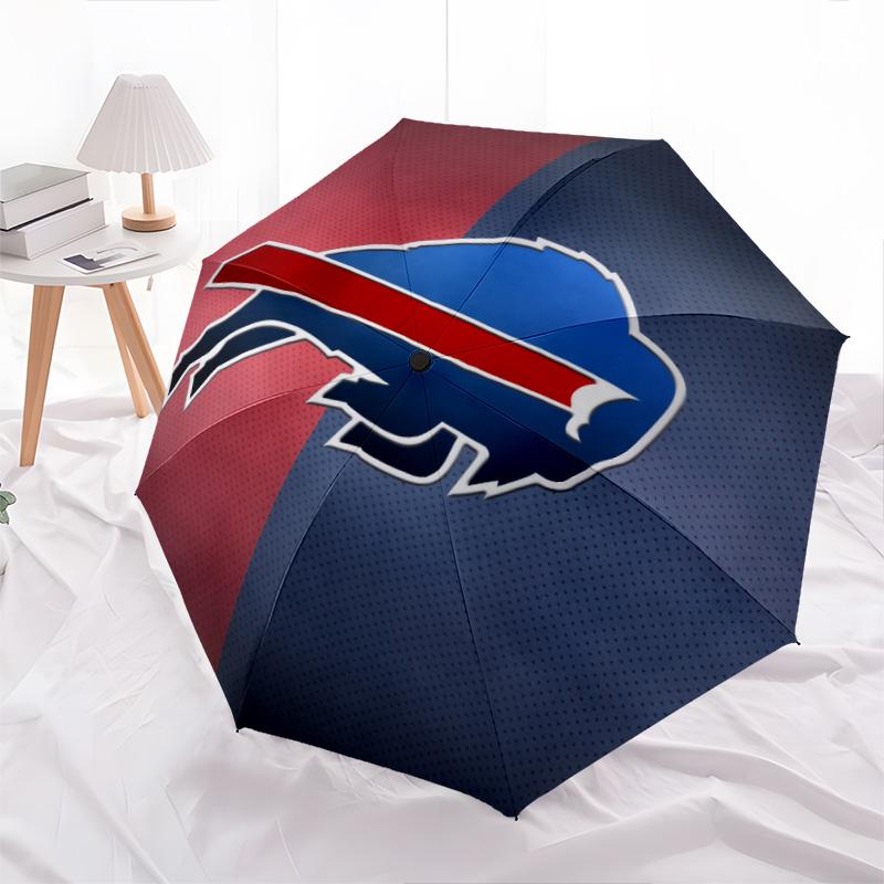Buffalo Bills pattern, automatic folding umbrella, portable and foldable design, 8 ribs, a Christmas or birthday gift.