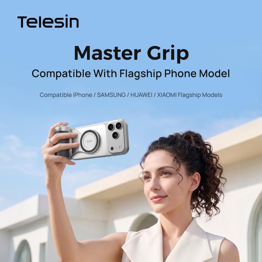 TELESIN Master Magnetic Smart Phone Camera Shoot Hand Grip Holder Shooting Aid Remote Control Handle for Iphone HUAWEI SAMSUNG