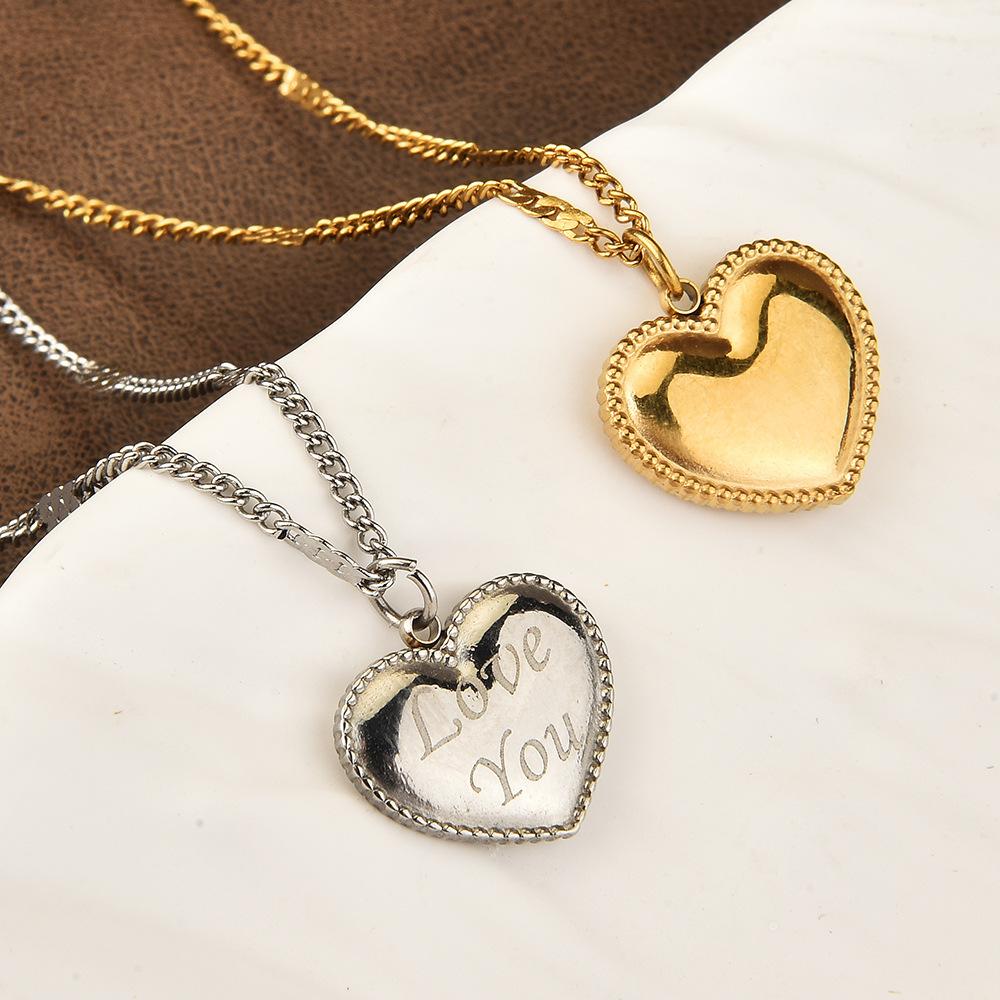 Beautiful Heart Shaped Titanium Steel Necklace For Trendy Women With Adjustable Options Length
