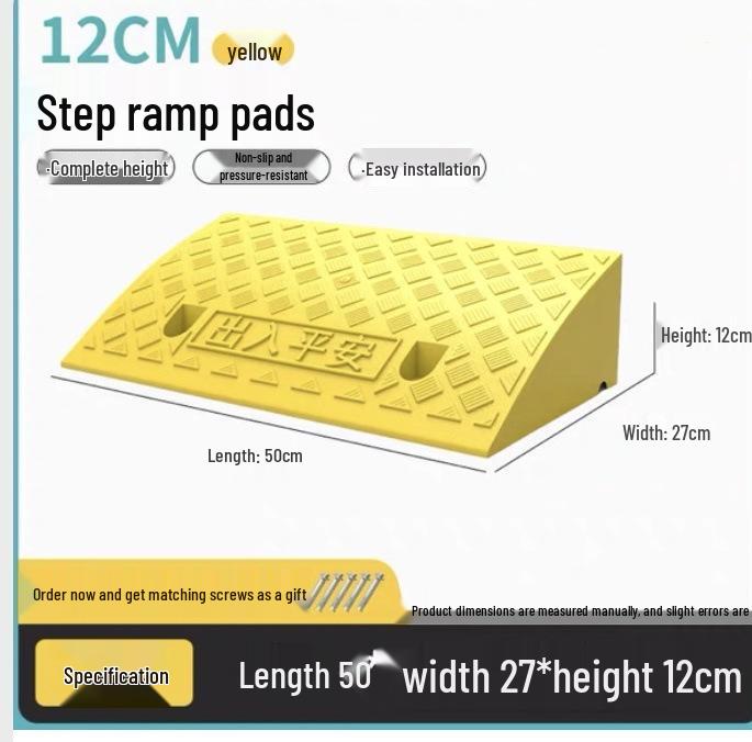 Car Sill and Roadside Plastic Uphill Triangle Speed Bump Mat