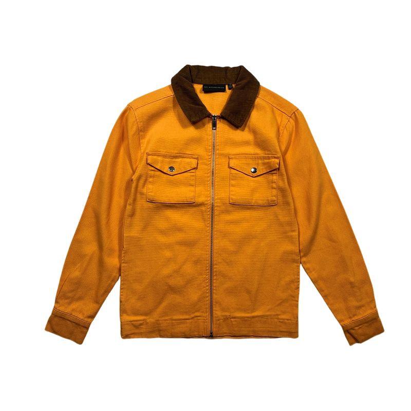 Spring & Fall 100% Cotton Canvas Loose Skateboard Hip-Hop Jacket Orange Blemishes 3XL