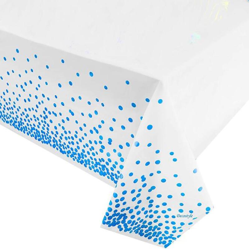 274*137cm Small Polka Dot Disposable Tablecloth Thickened Waterproof PEVA Tablecloth Home Wedding Birthday Party Decoration