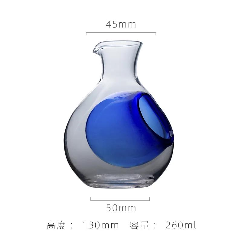 Japanese Glass Liquor Pot Sake Dispenser Glass Soju Baijiu Sake Jug Creative Ice House Wine Hip Flask Barware For Whiskey Vodka