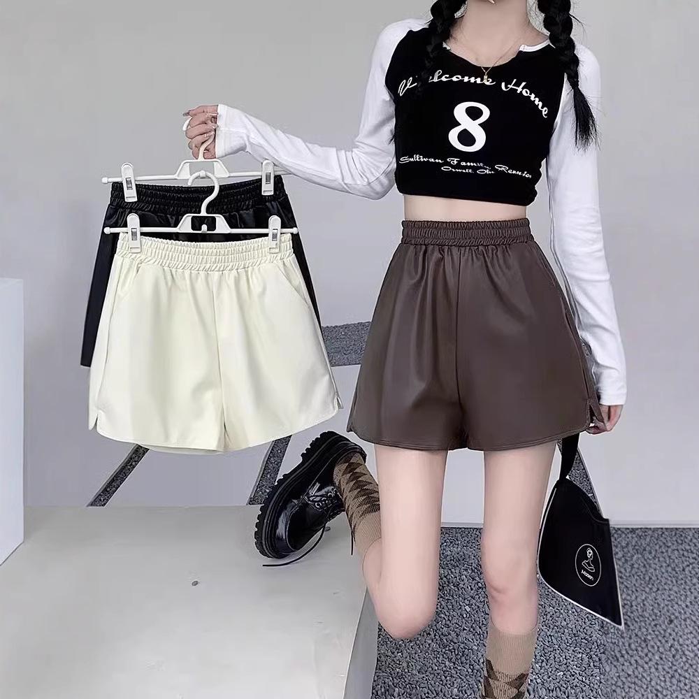 

Autumn/Winter 2025 Women s High-Waist PU Leather A-Line Bootcut Wide-Leg Pants 5XL