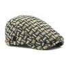 Spring Autumn Hat Women's Retro Plaid Beret Color Block British Peaked Cap