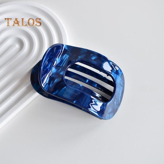 Haarklammer für Damen, flach, runde Form, starker Griff, biegbare Zähne, gebogenes Design, Haarspange am Hinterkopf, großer Clip, Haar-Accessoire