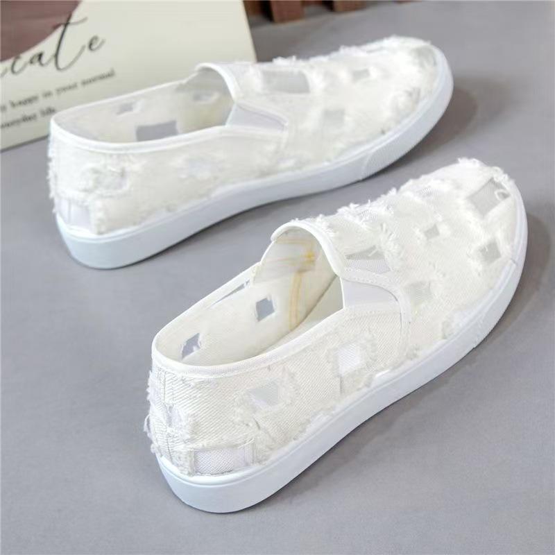 New low-top canvas shoes female student flat casual shoes sports casual board shoes lazy little white shoes