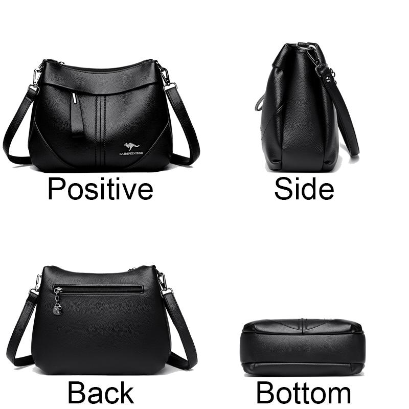 Artificial Leather Women Tote Bag Soft Cowhide Ladies Shoulder Crossbody Bags Fashion Female Messenger Sac