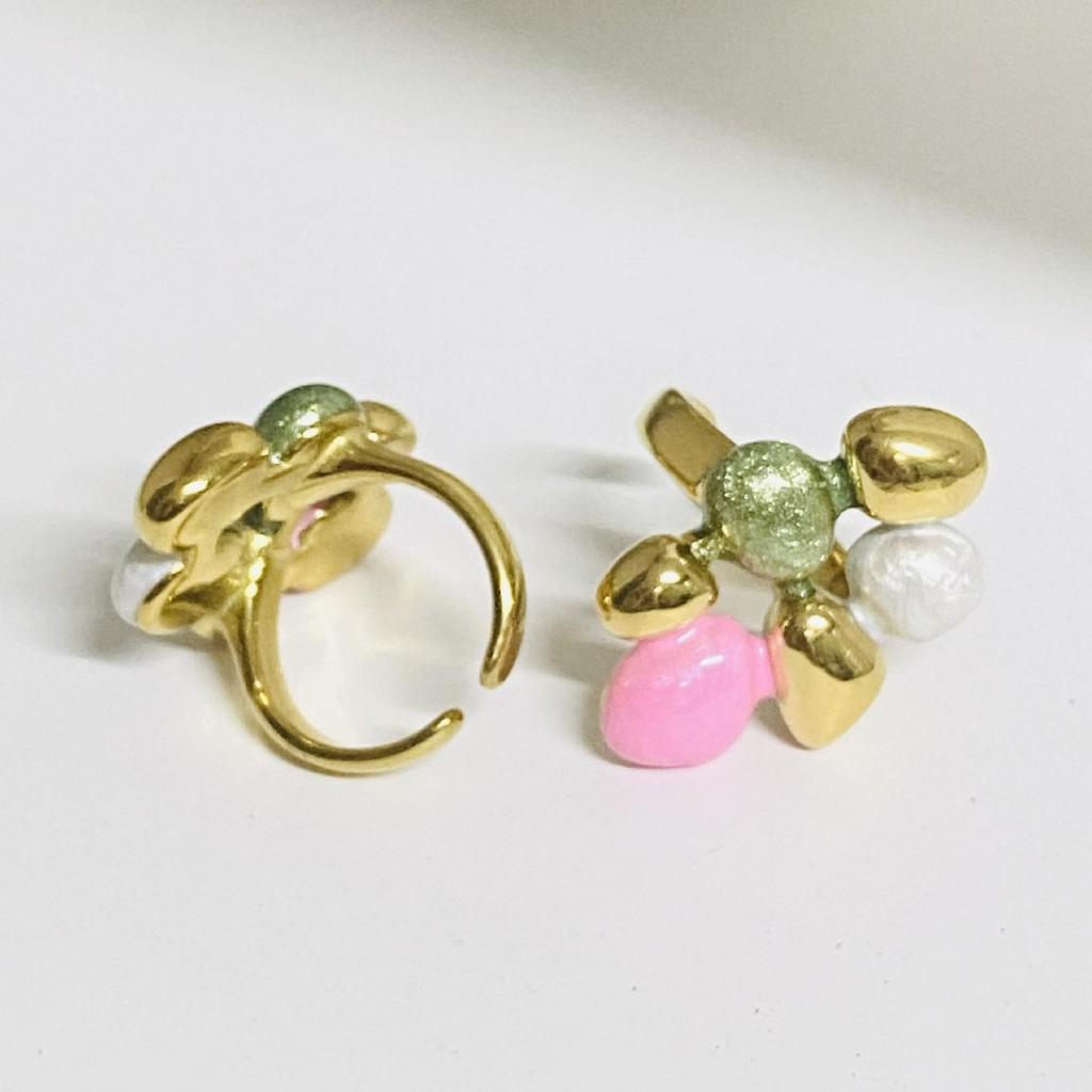 Europäischer & Amerikanischer Stil 18K Edelstahl Tropfglasur Ringe – Unregelmäßig, Kreativ, Nicht verblassender Schmuck.