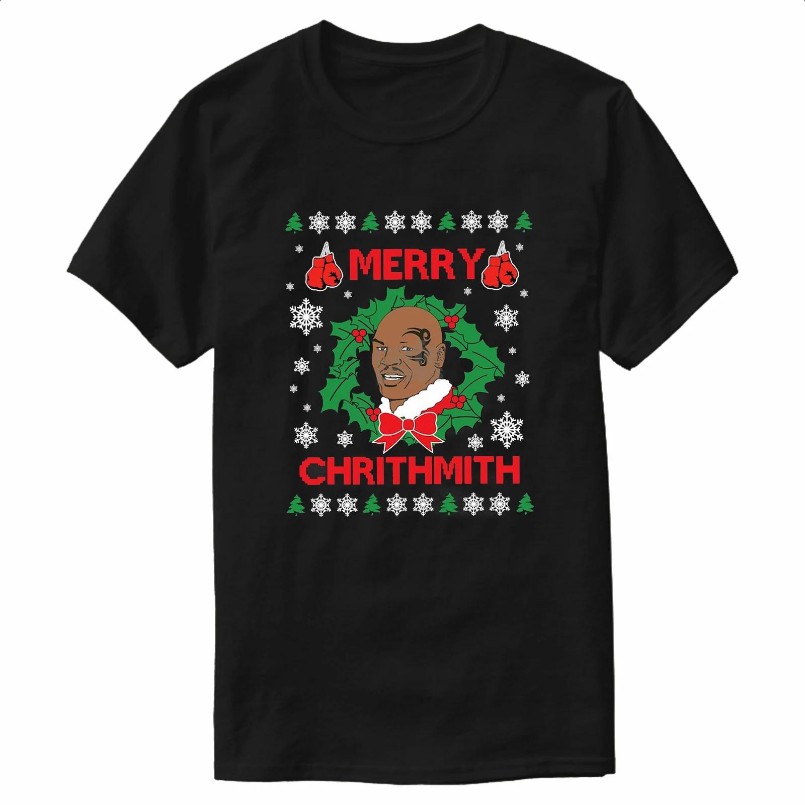 

Ugly Christmas Sweater Mike Tyson Merry Chrithmith TShirt 100 Cotton ONeck Summer Short Sleeve Casual Mens Tshirt Size S3XL 4XL