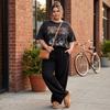 Women's Color Casual Lined Wide Leg Sweatpants with Pockets and