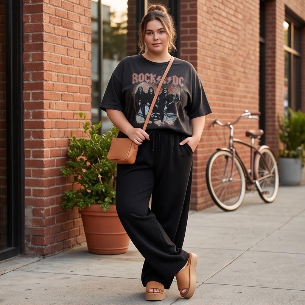 Women's Color Casual Lined Wide Leg Sweatpants with Pockets and