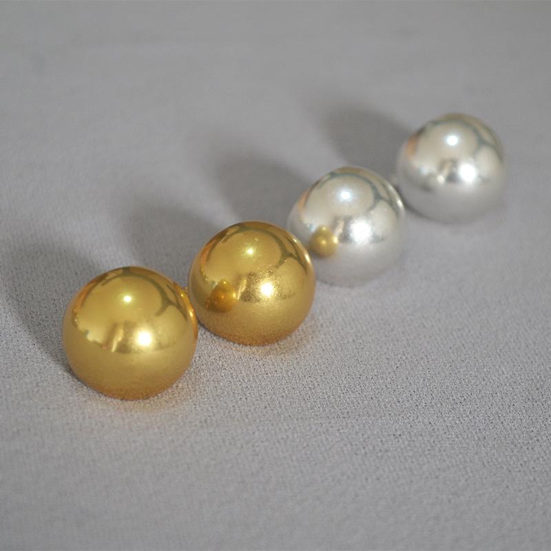 Celi Styl Retro Zveličené Duté Kuličky Jednoduché Módní Temperament Mosaz Pozlacené Náušnice Náušnice Ženy