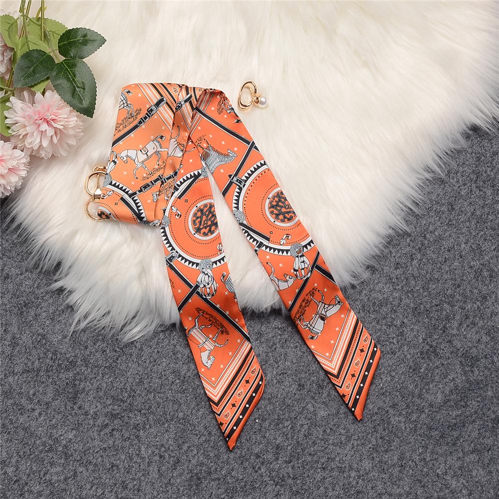 Luxury Horse Cloak Brand Scarf Fashion Design 100% Silk Scarf Women Headwear Skinny Bag Hair Scarves Neckerchief