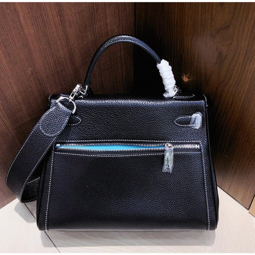 Fubao Leder Lakis Kelly Tasche Doppelreißverschluss 28 Handtasche Premium Leder Handtasche Umhängetasche