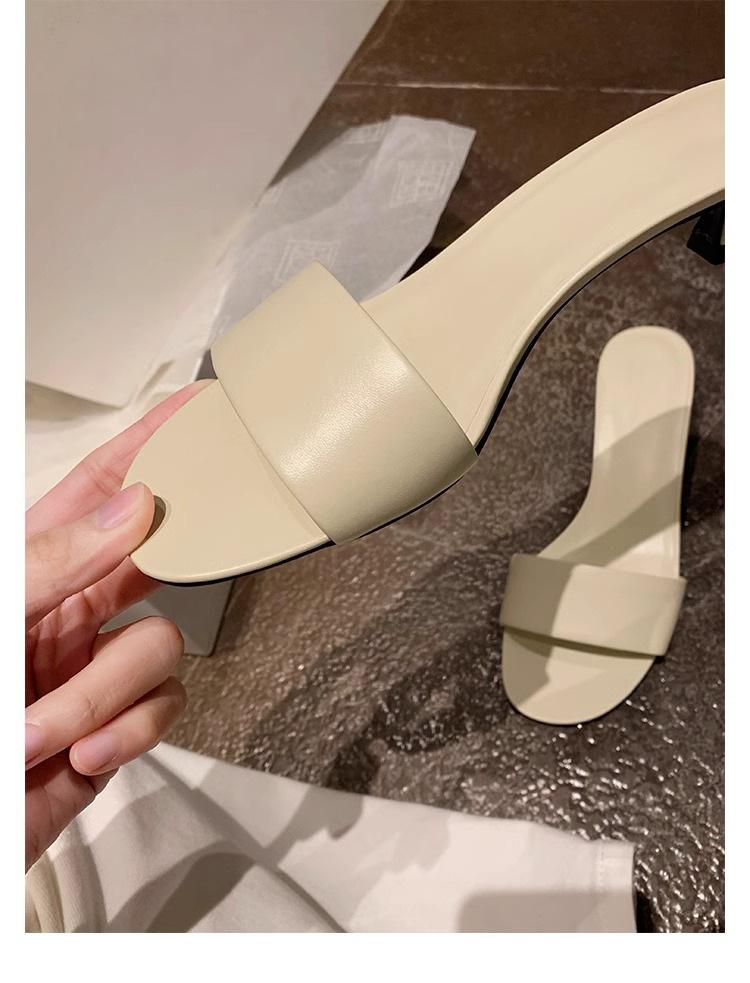 Grape Mother High-heeled Sandals Women's Fashion Outer Wear One Word with Slippers Comfortable and Versatile Huizhou Women's Shoes 2025 New