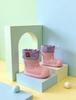 Pink Macaron Bear Pattern Kids' Non-Slip Waterproof Rain Boots - Cute and Soft for Babies and Kindergarteners