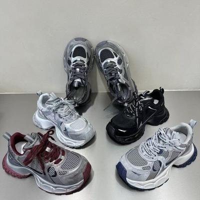 Men's and Women's Platform Fashion Dad Shoes Women's New Monster Versatile Casual Shoes Silver Gray Sports Trendy Shoes
