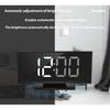 Stylish Digital Room Clock With Large Curved LED Panel And Different Alarm Sounds Contemporary Alarm Clock