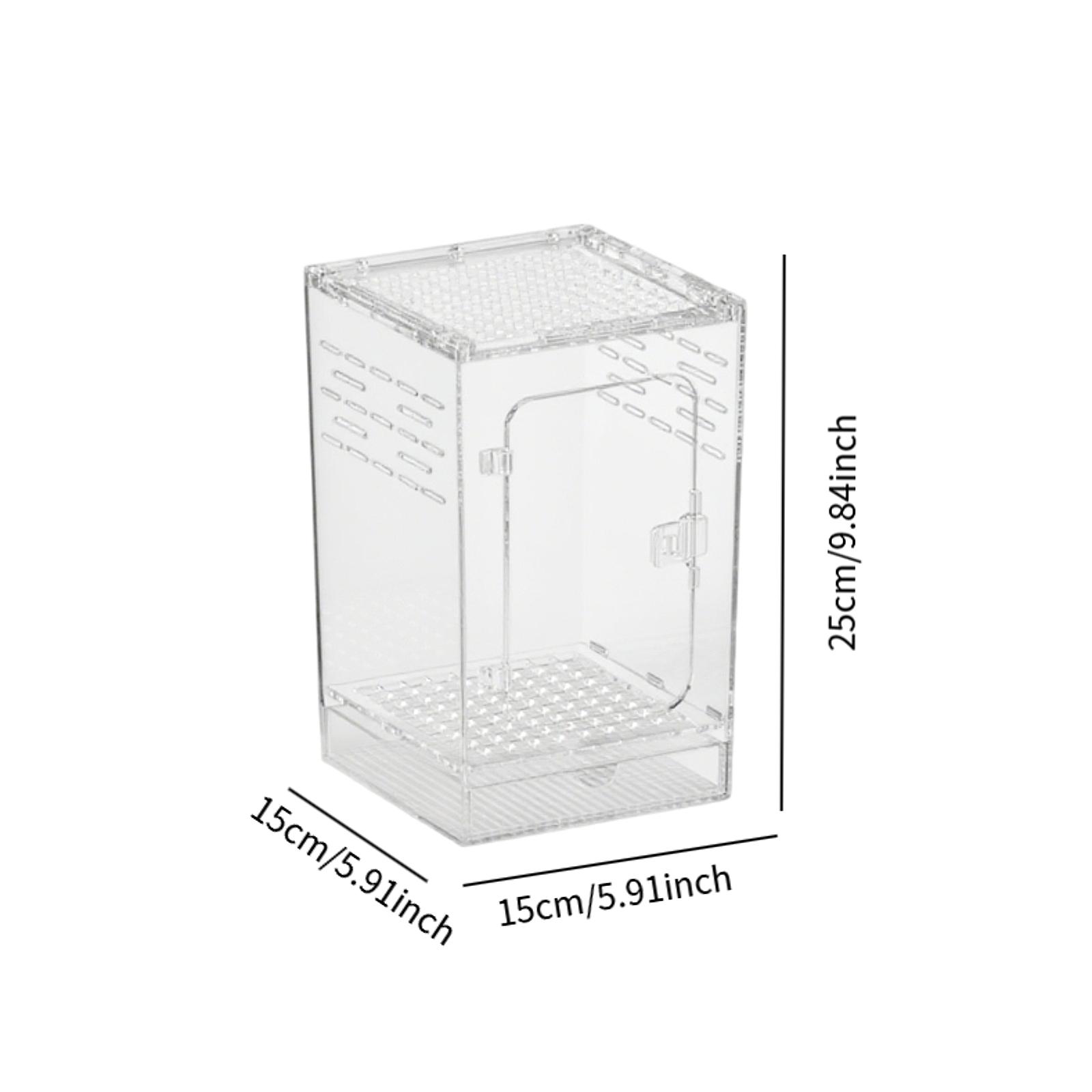 Акриловый террариум для рептилий, переносной, дышащий, для разведения рептилий, с вентиляцией, для песчанок, богомолов, змей, раков-отшельников