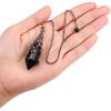 PESOENTH Black Obsidian Crystal Pendulum Dowsing Divination Scrying Pendulum with Bronze Wrap Healing Stone Gemstone Quartz Point Pendant Spiritual