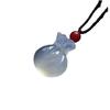 Retro Ethnic White Crystal Lucky Jade Necklace: Unisex Coin Purse Pendant for Women, Attracts Wealth & Fortune