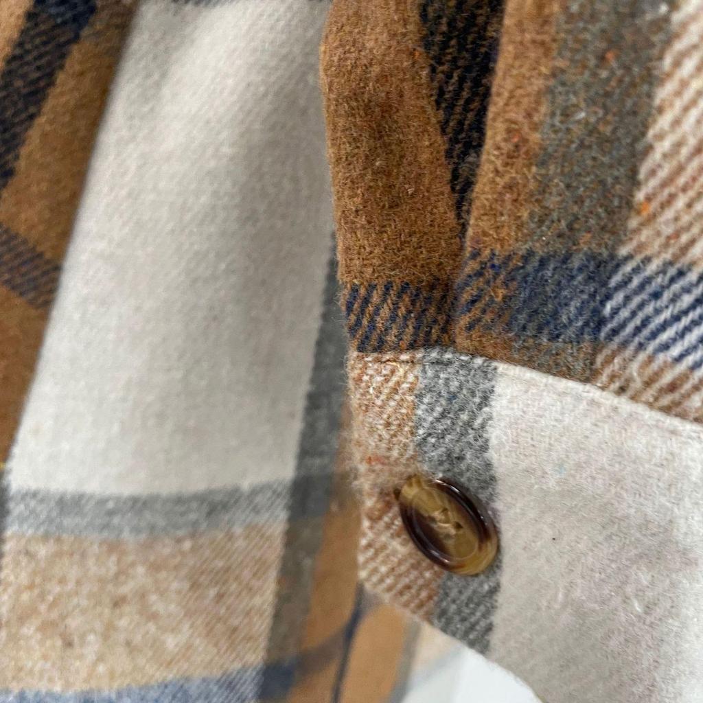 Primavera Autunno Donna Plaid Manica Lunga Cintura Cardigan Abiti Colletto Revers Vita Alta A-Line Lunghezza Media Abito Camicia