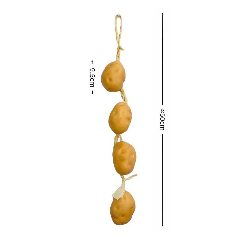 Realistic Hanging Vegetable String: Chili, Potato, Corn, Garlic, Peanut Props for Yard or Restaurant Decor