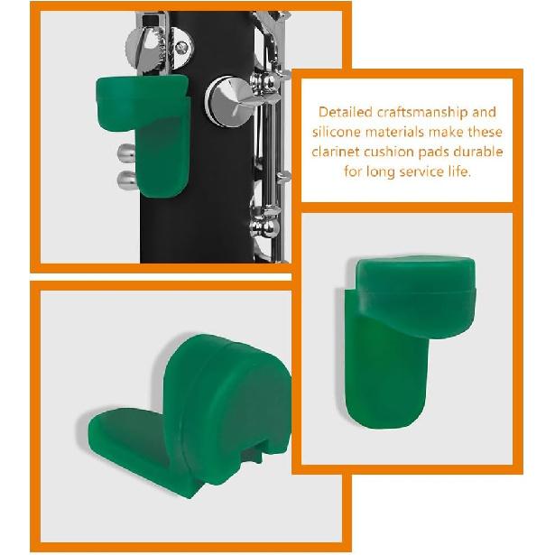 4pcs Thumb Rest Cushion, Soft Silicone Clarinet Oboe Thumb Rest Cushion Protector for Clarinets Oboes, Green