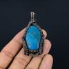 Neon Blue Apatite Gemstone Pendant 999 Copper Wire Wrapped Jewelry, Handmade Antique Pendant Jewelry, Gift For Mother