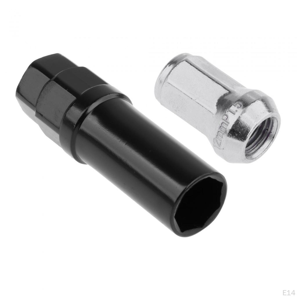 20 Pieces M12 Wheel Lug Nuts with Socket Open End Spare Parts Accessory Replacement