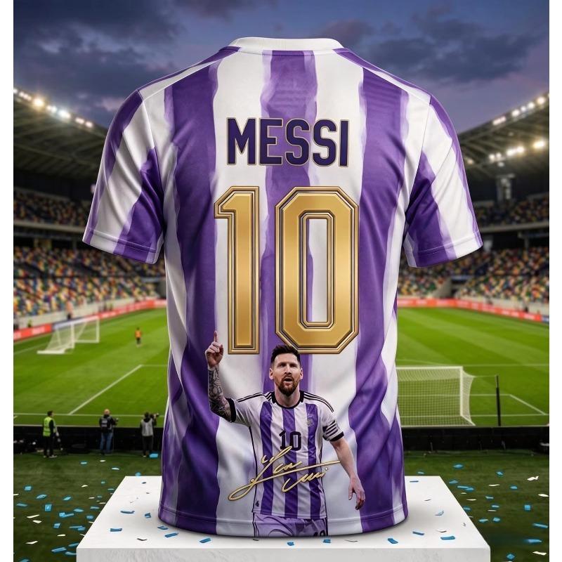 Messi #10 Argentina Football Jersey Blue White Striped Shirt Men Women Soccer World Cup Fan Short Sleeve Tops