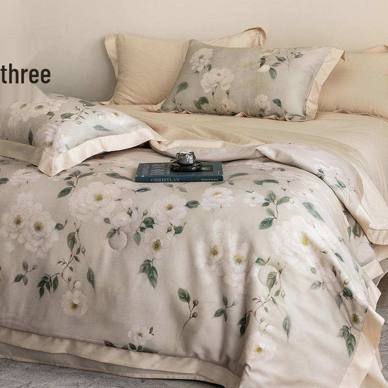 Double-Sided Tencel Summer Quilt Set: 100% Lyocell, Machine Washable, Cool, Thin Blanket
