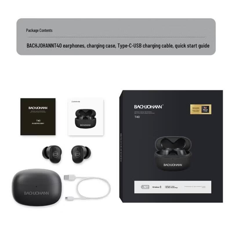 Bach Johann T40 True Wireless Noise-Cancelling Earbuds
