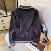2025 Autumn/Winter Stylish Knit Cardigan with POLO Collar & Silk Scarf Bow Tie for Women