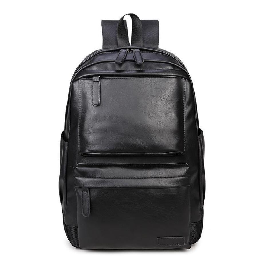 Korean Version Backpack Men s And Women Leather Travel Backpack Academic Style College Student Backpack Fashion Trend Laptop Bag чёрный
