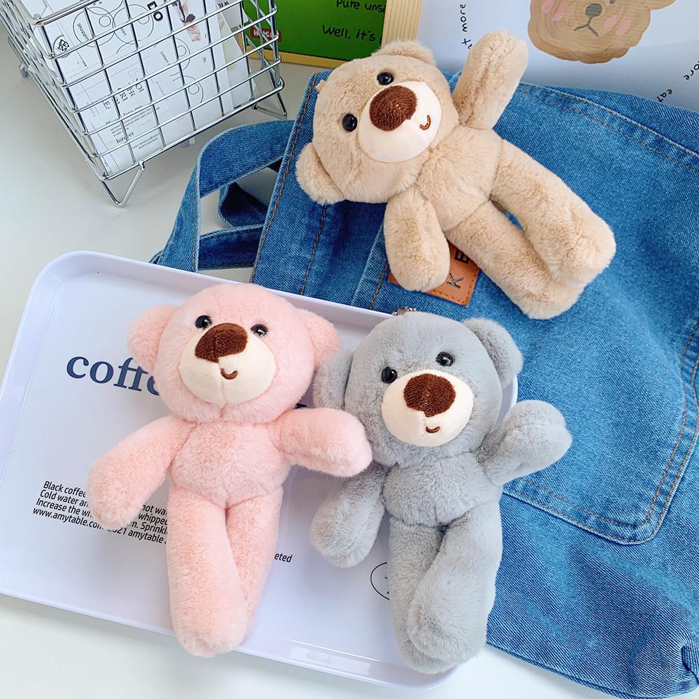 Adorable Plush Bear Keychain Soft Stuffed Animal Backpack Charm Toy For Kids And Adults