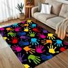 Colorful Hand Print Art Carpet for Living Room Bedroom Bedside Sofa Floor Mat Modern Home Decor Area Rug Kids Room for Gifs