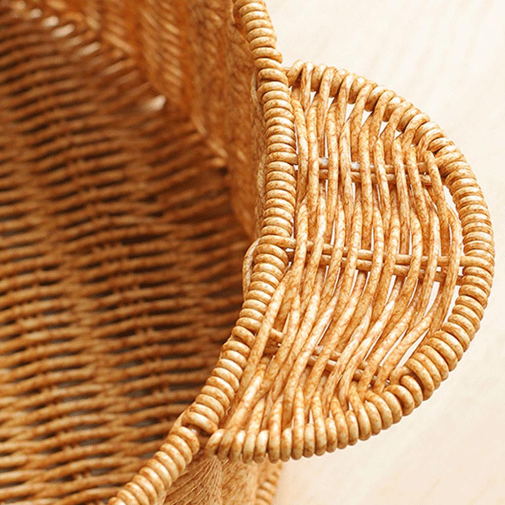 Cartoon Styles Sturdy Rattan Wall Mounted Storage Shelf with Bear Ears Designs for Organizing Accessories and Toy